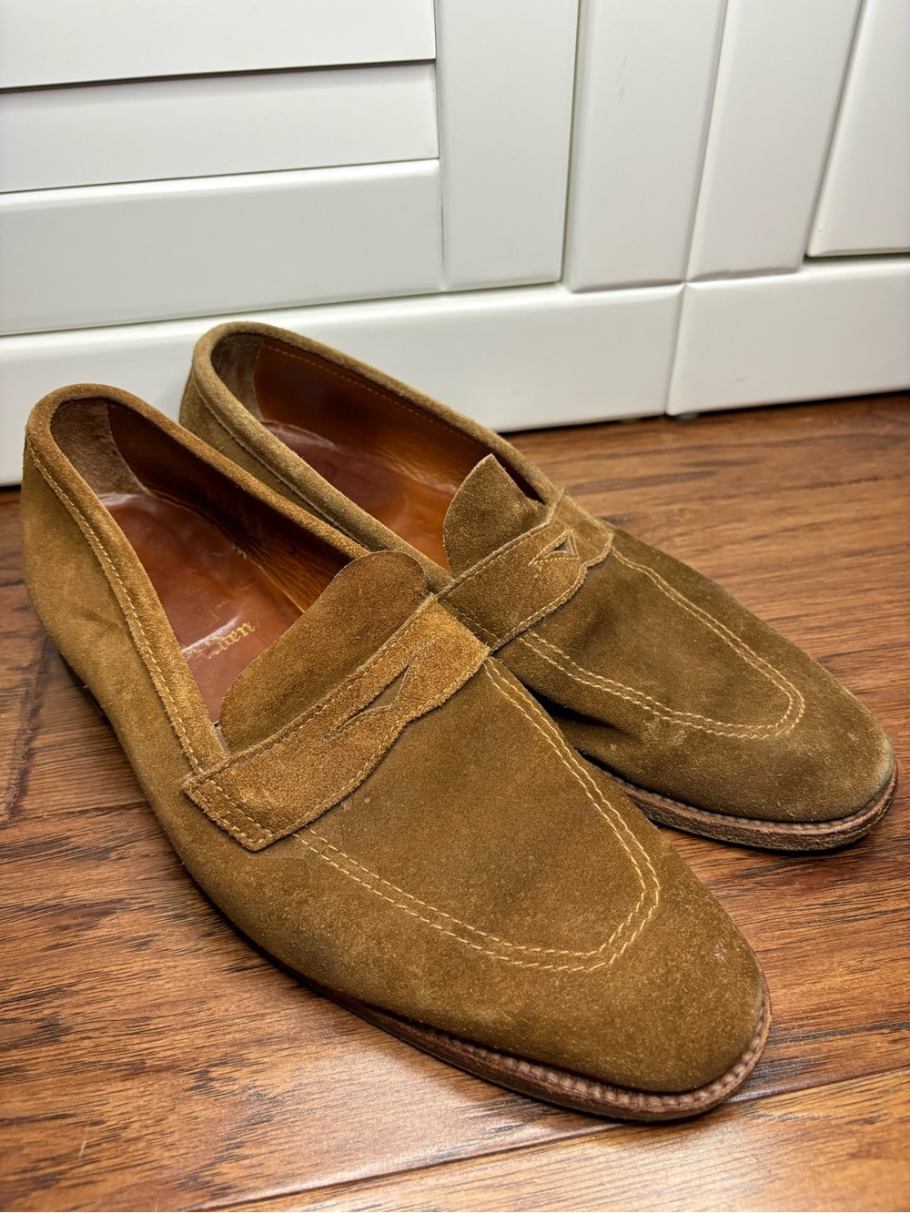 Alden x Williams Brothers Olive Suede Penny Loafers 9.5B/D 3453U7